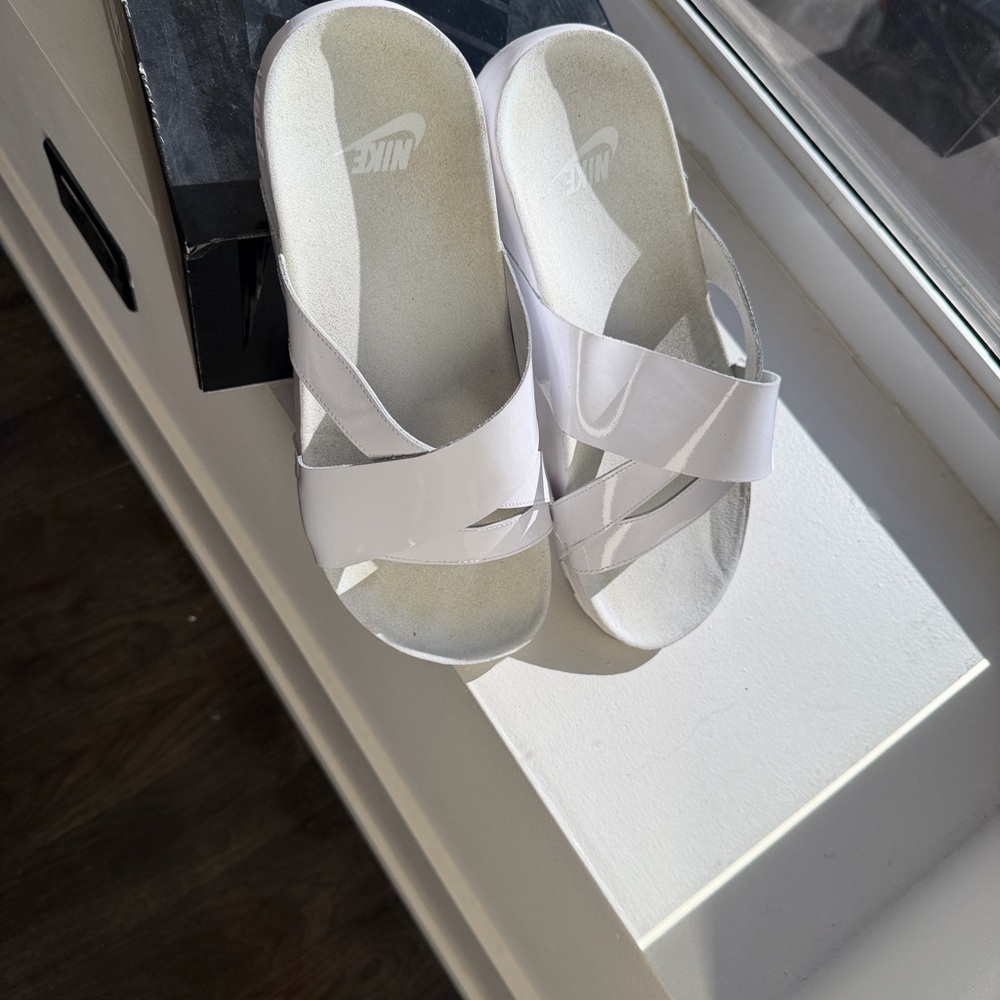 Nike White Crossover Slide Sandals